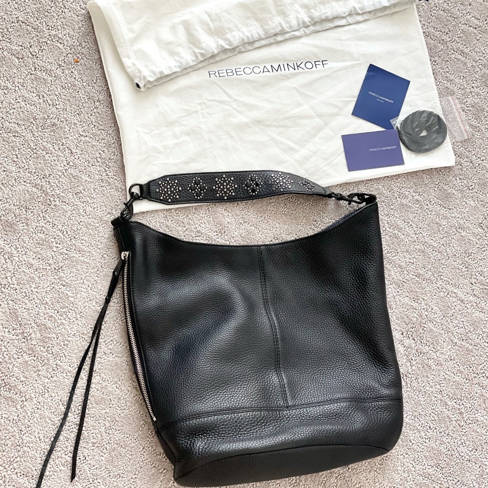 Rebecca Minkoff black leather hobo shoulder bag